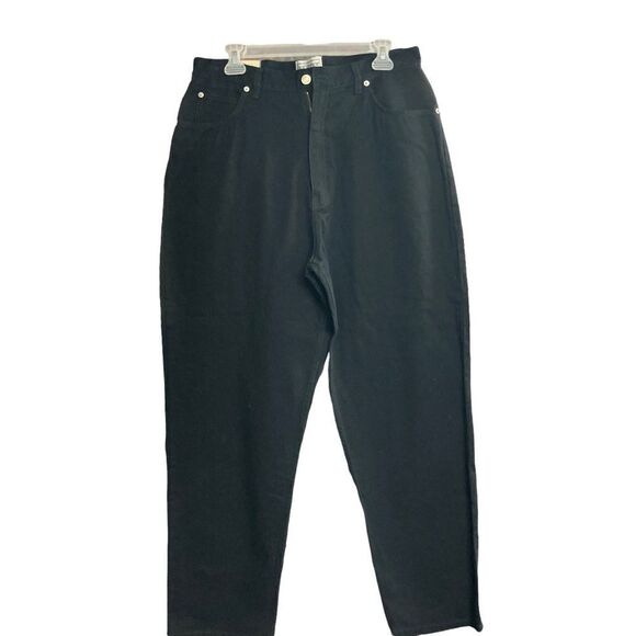 BASIC EQUIPMENT Women’s High Rise 14” Black Jeans Size 16 Inseam 28”Mom Jean NEW - Picture 1 of 7